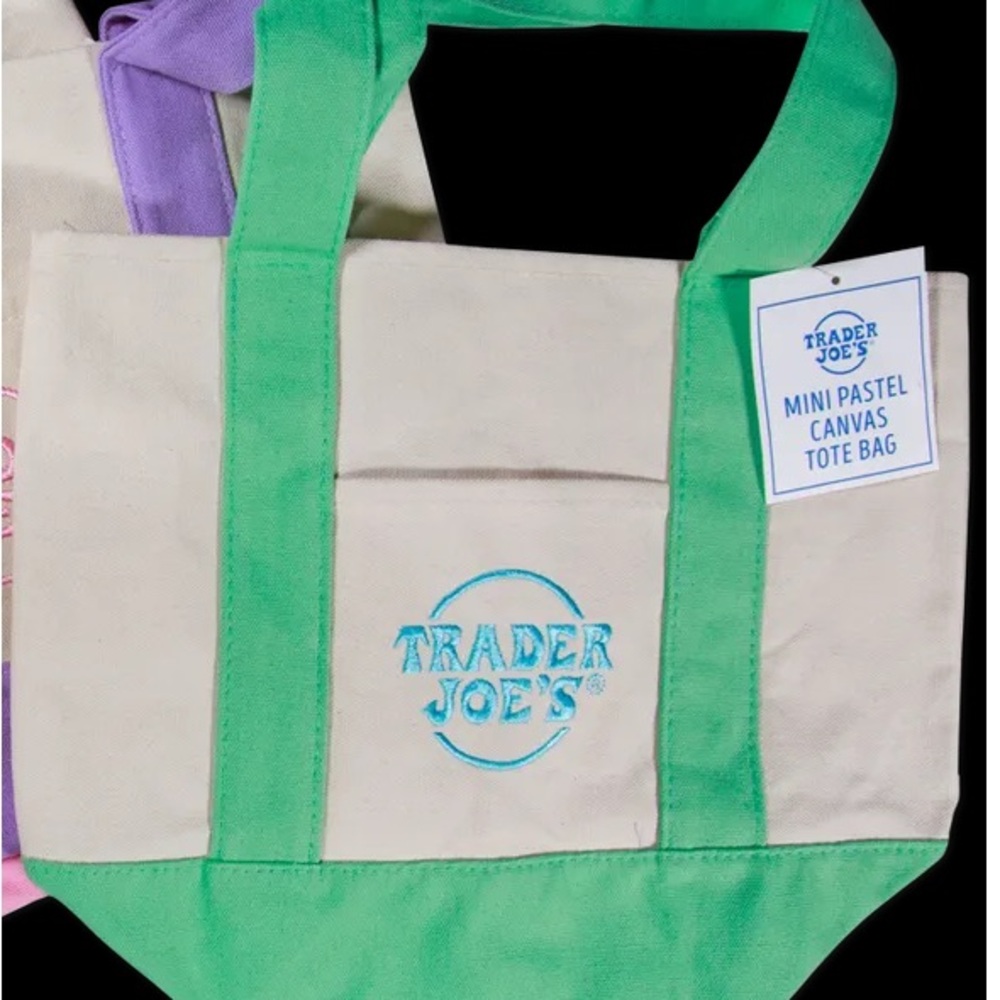 Trader Joe's Mini Pastel Canvas Tote Bag